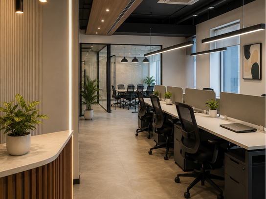 Corporate team working in a managed office space at Marathahalli Bengaluru